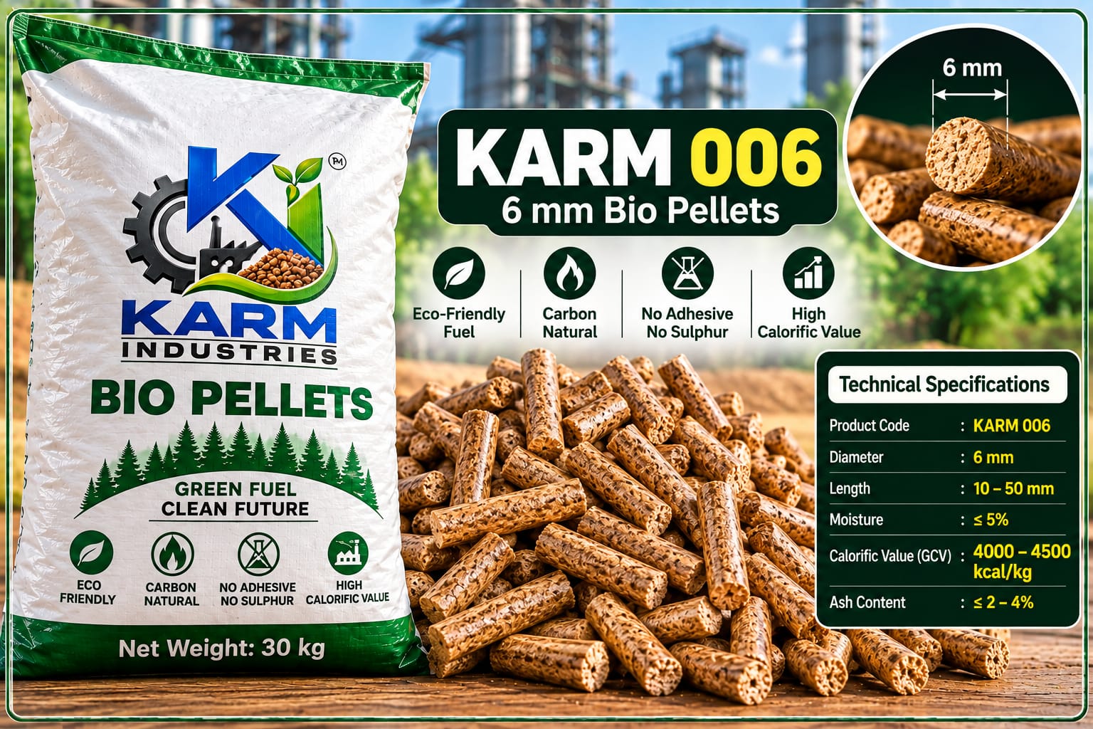 KARM 006 6 mm bio pellets by KARM INDUSTRIES