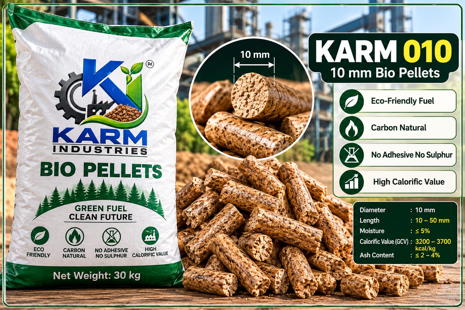 KARM 010 10 mm bio pellets by KARM INDUSTRIES
